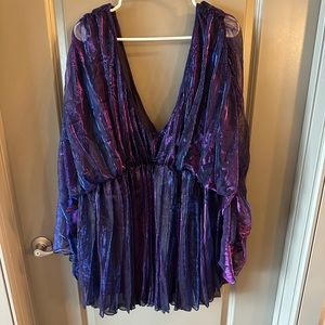 Multi-color vneck holographic dress. Brand new w/tags, perfect for the Eras tour